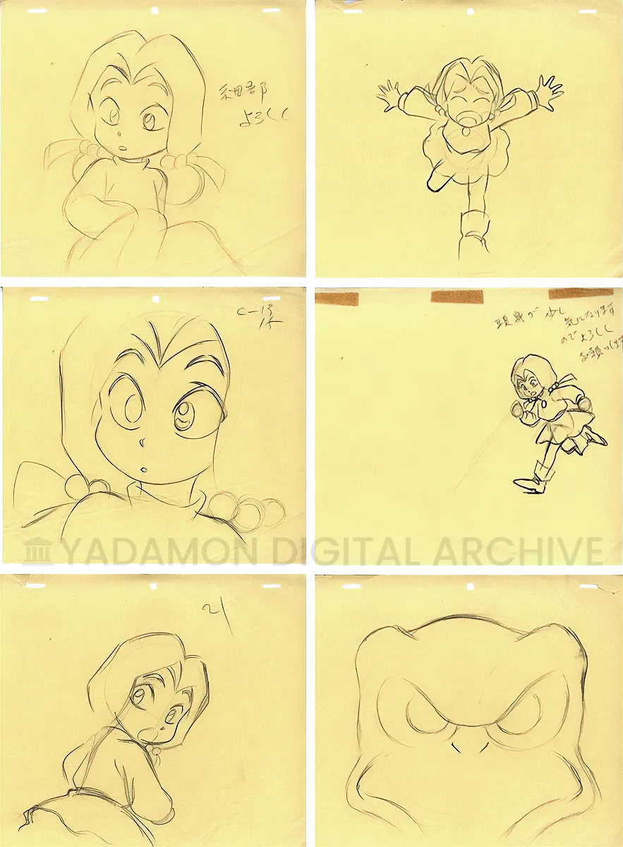 アニメーション原画。The sheets of animation key frame.