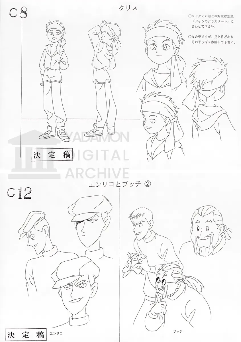 スタジオ社内資料。ヤダモン設定資料。Yadamon character reference sheet for animation staff working at the studio.